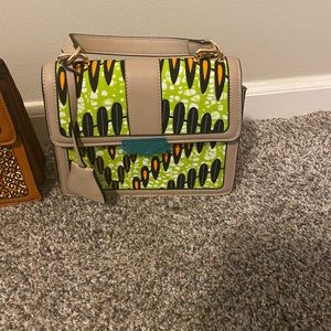 Green multicolored African bag.